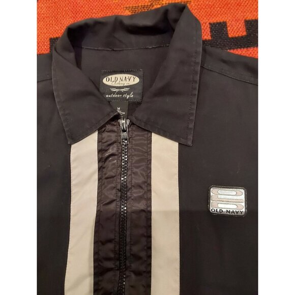 OLD NAVY OUTDOOR STYLE MOD MEN'S TAILORED BLACK CANVAS JACKET. SIZE MEDIUM - Picture 2 of 10